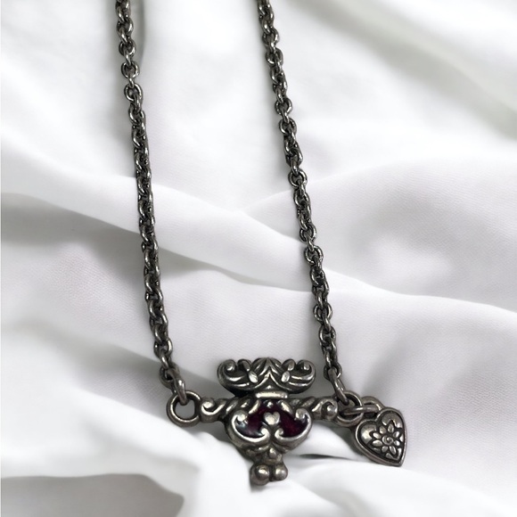 Brighton Silver Filigree Crest Necklace - Picture 1 of 3